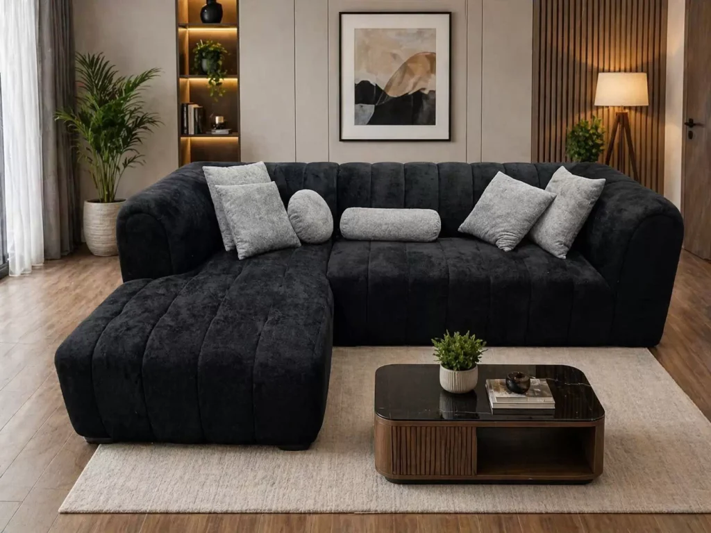 PLUSH L- SHAPE SOFA